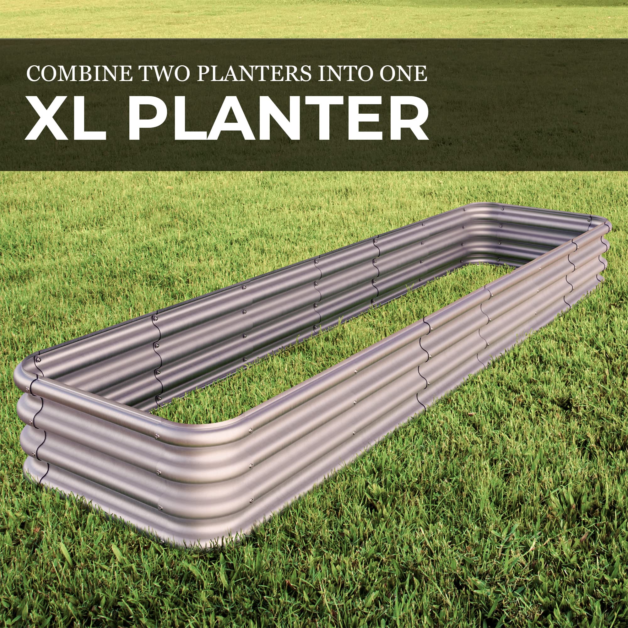 ZICOTO Premium Raised Garden Bed for Outdoors - Sturdy and Easy to Assemble Galvanized Steel Planter Box - Versatile Metal Planter is Perfect to Grow Your Beautiful Herbs, Vegetables and Flowers