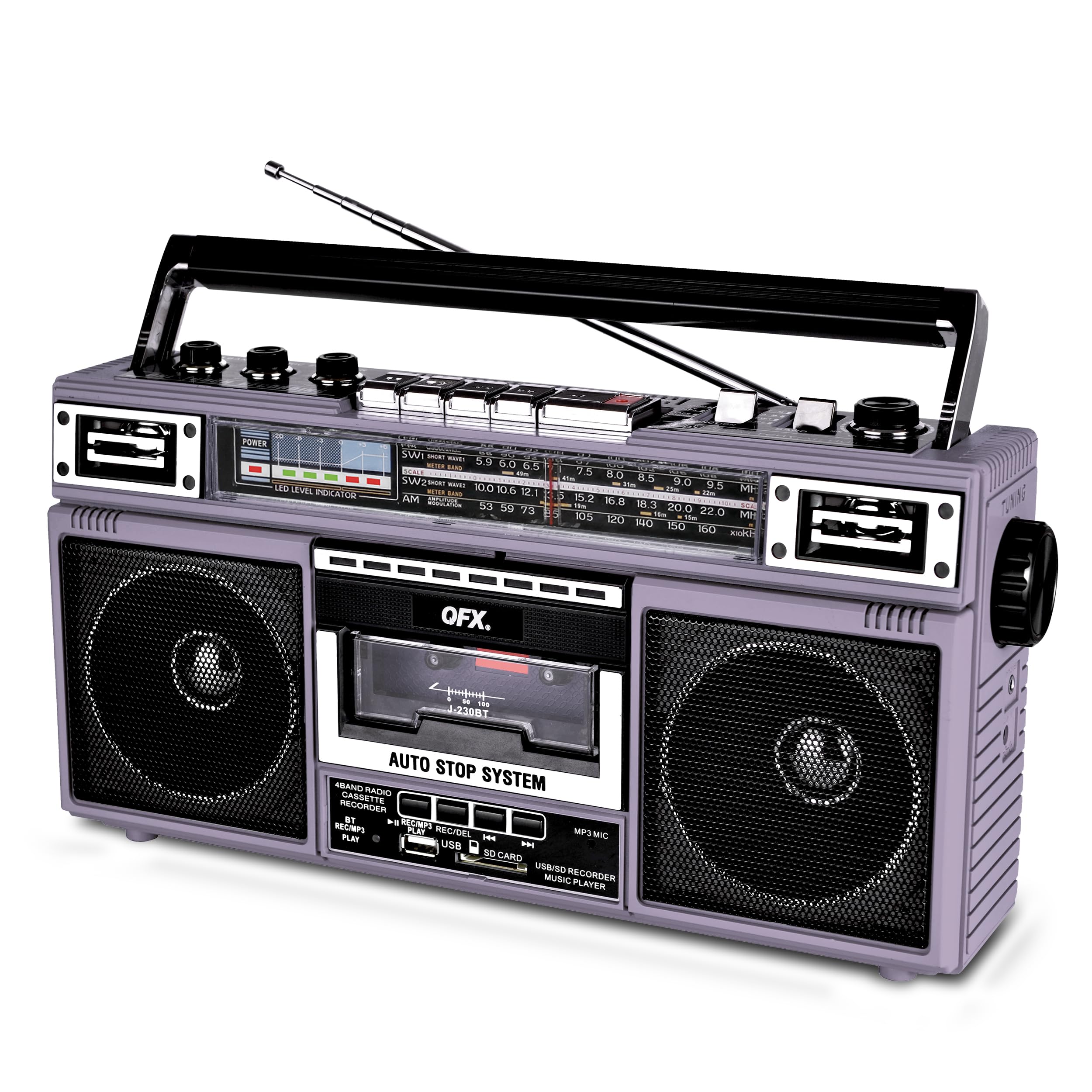Amazon.com: QFX J-220BT Purple Boombox MP3 Conversion from Radio