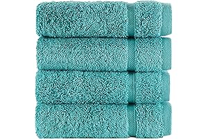 Teal Turkish Premium Washcloths for Your Luxurious Bathroom Needs