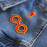 Vista 5 de Simplicity Parche termoadhesivo para gafas y cicatrices de Harry Potter para ropa, chaquetas y mochilas, 2.875 pulgadas de ancho x 1.125 pulgadas