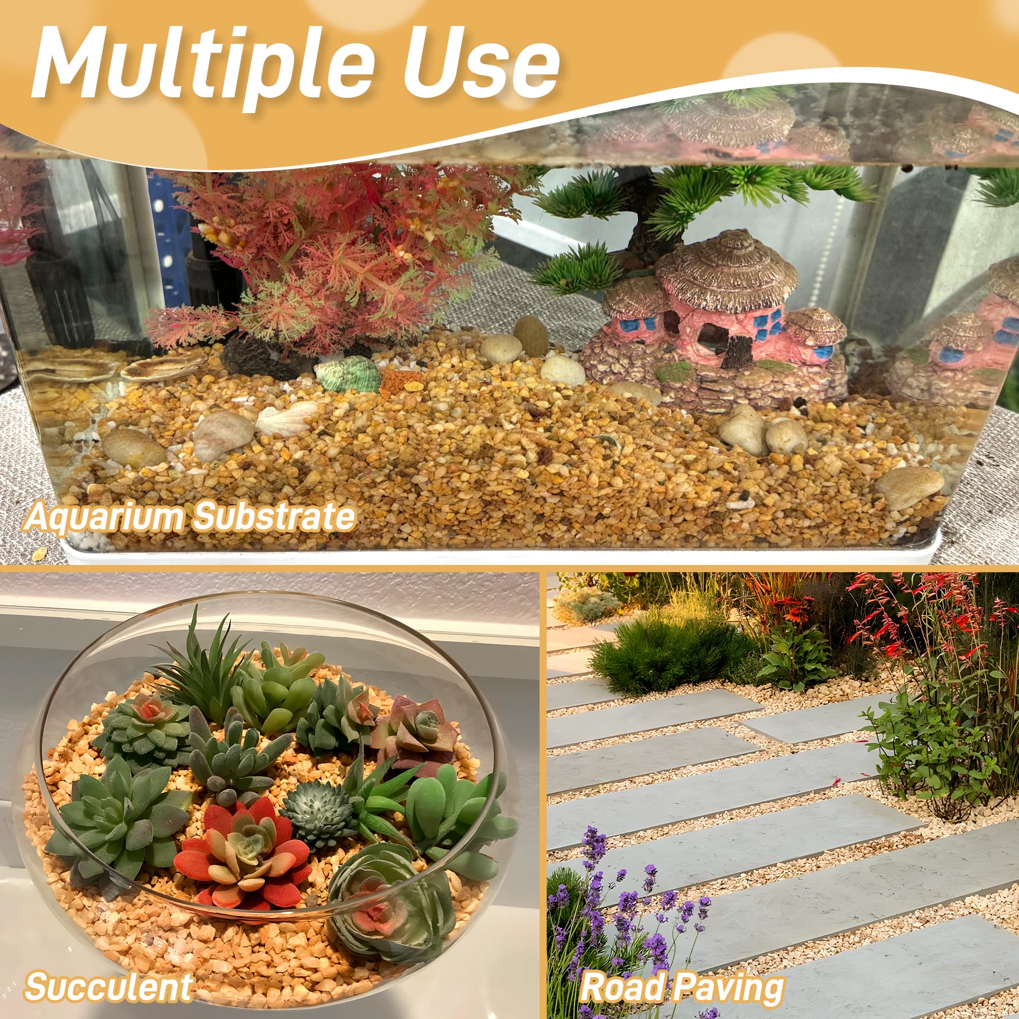 Mulctun Grava de guisante natural de 45 libras de 1/5 pulgadas para paisajismo, grava decorativa para acuarios, rocas de terrario para piedras de peceras para jarrones, relleno de proyectos de