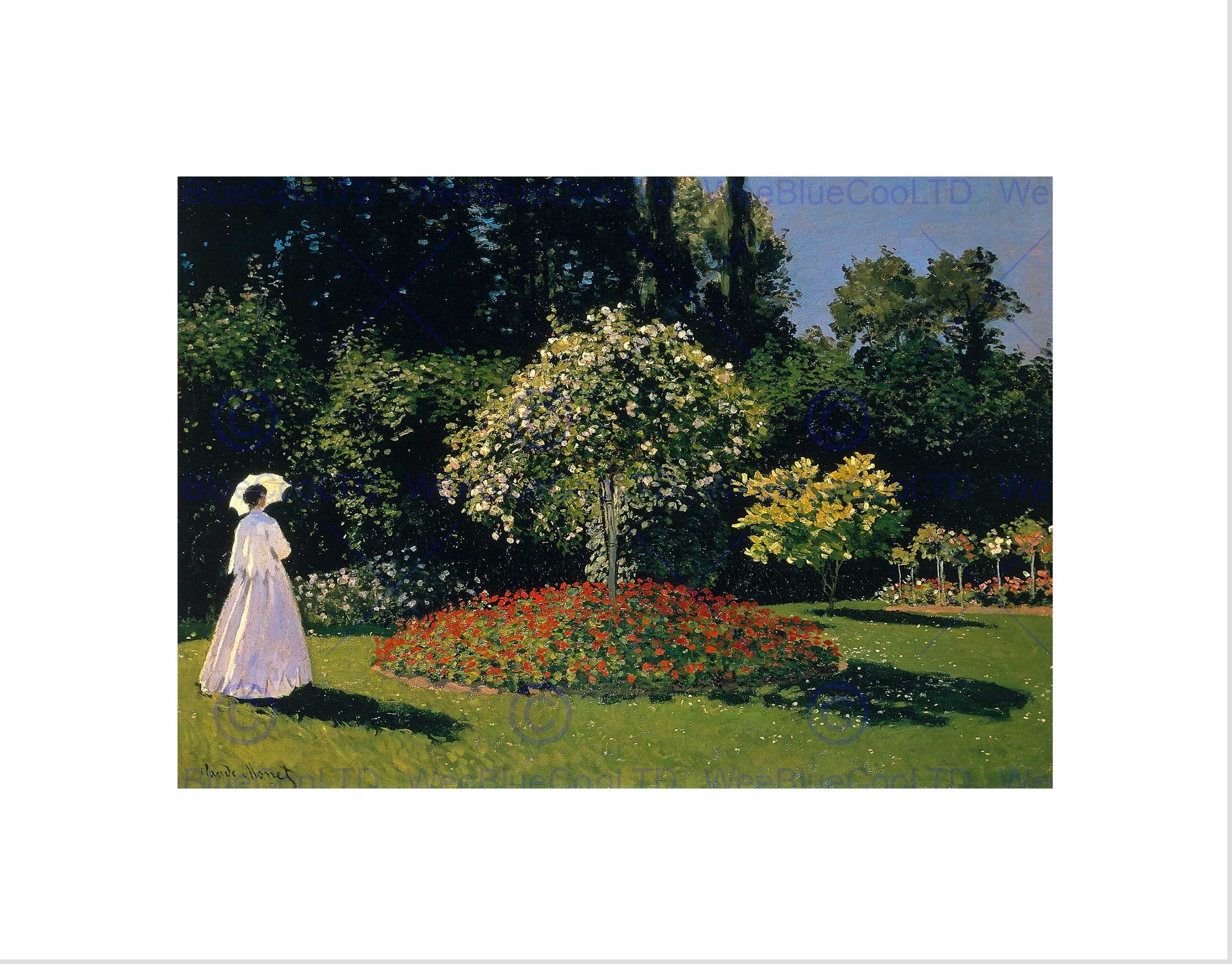 Wee Blue Coo Claude Monet Jeanne Marguerite Lecadre In Garden Wall Art Print