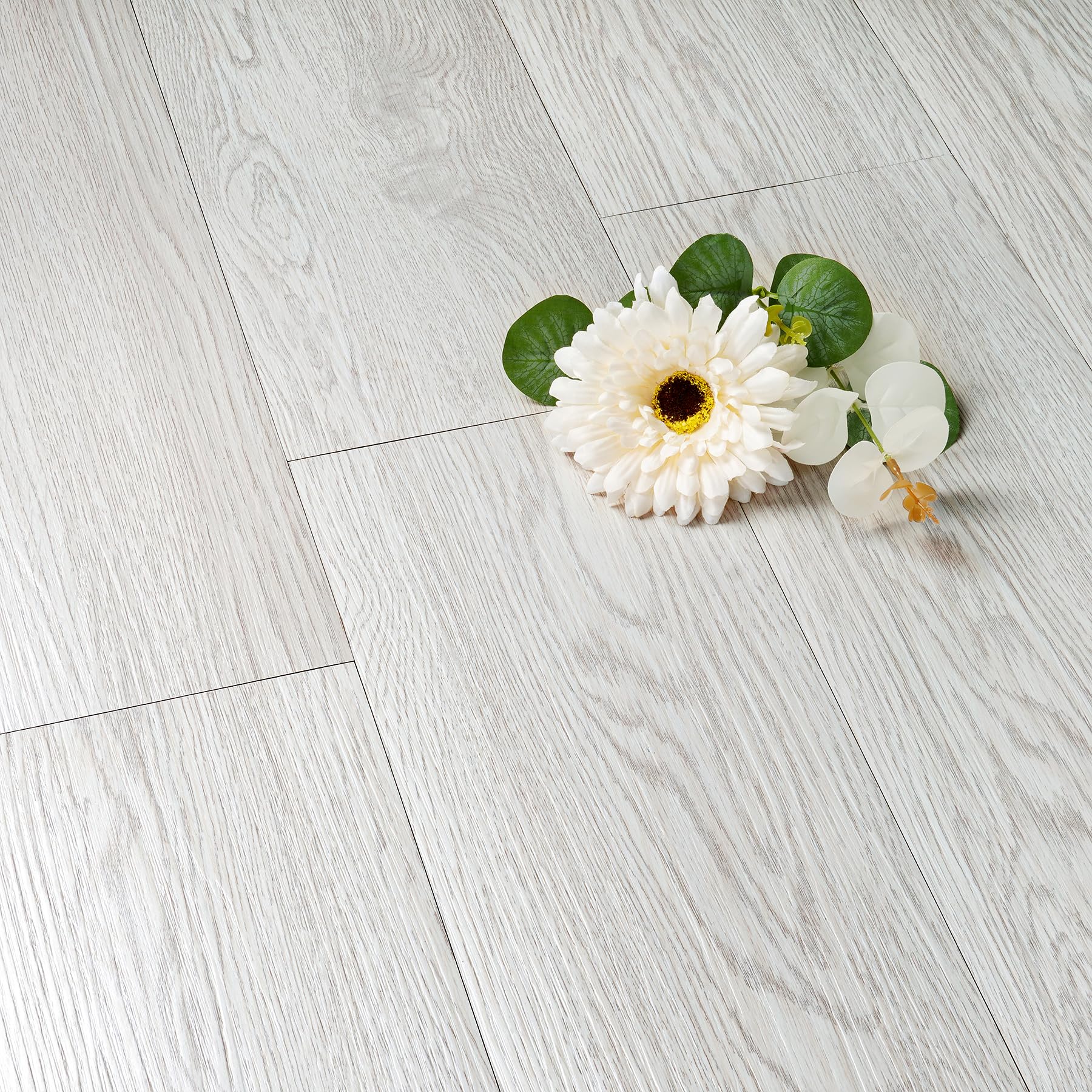 FunStick 90×15CM 35 Piastrelle Adesive Cucina Effetto Legno Grigio Pavimento Garage Ufficio Impermeabile Adesivi per Piastrelle Bagno Grigio Effetto Legno Pavimento PVC Adesivo Bianco Camera da Letto