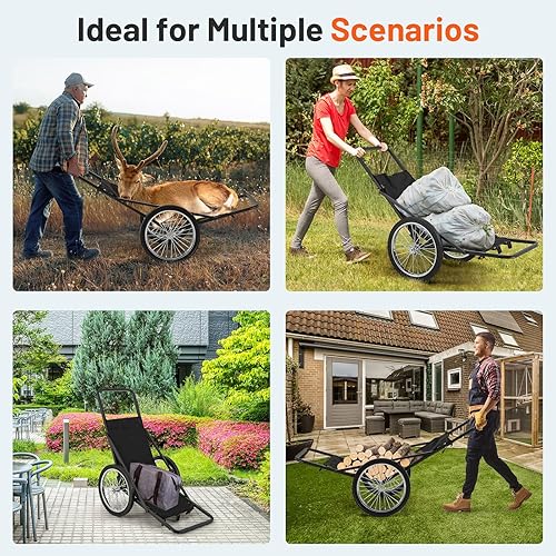 Miniatura 8 de Goplus carro plegable para ciervos, accesorios de caza, 500 lb