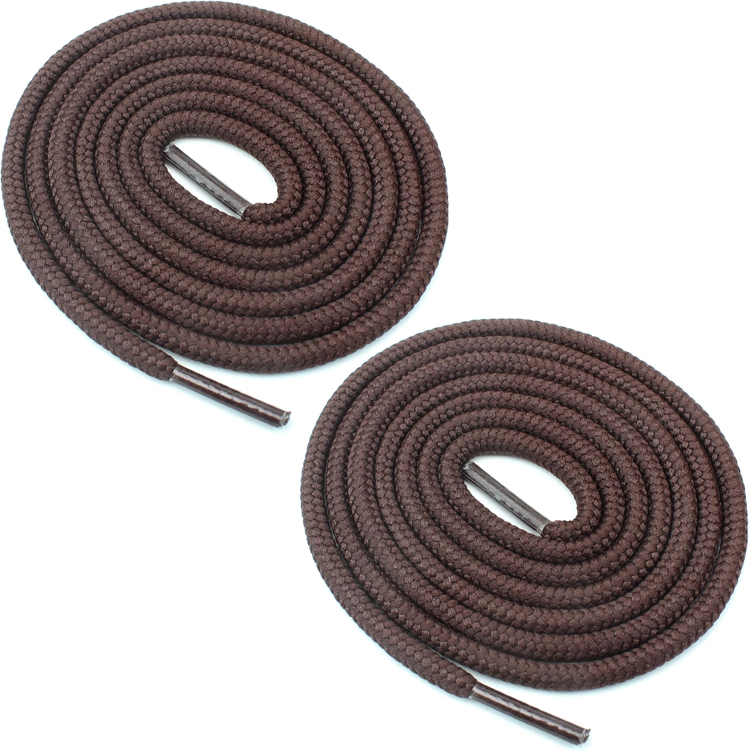 Round Boot Shoelaces 3/16" Thick Heavy Duty Strings for Work, Hiking Shoes, Combat - 27" to 72" Length Shoe Laces