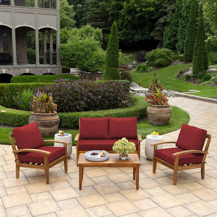 Amazon.com: Arden Outdoor Loveseat Cushion Set, 48 x 24, Water