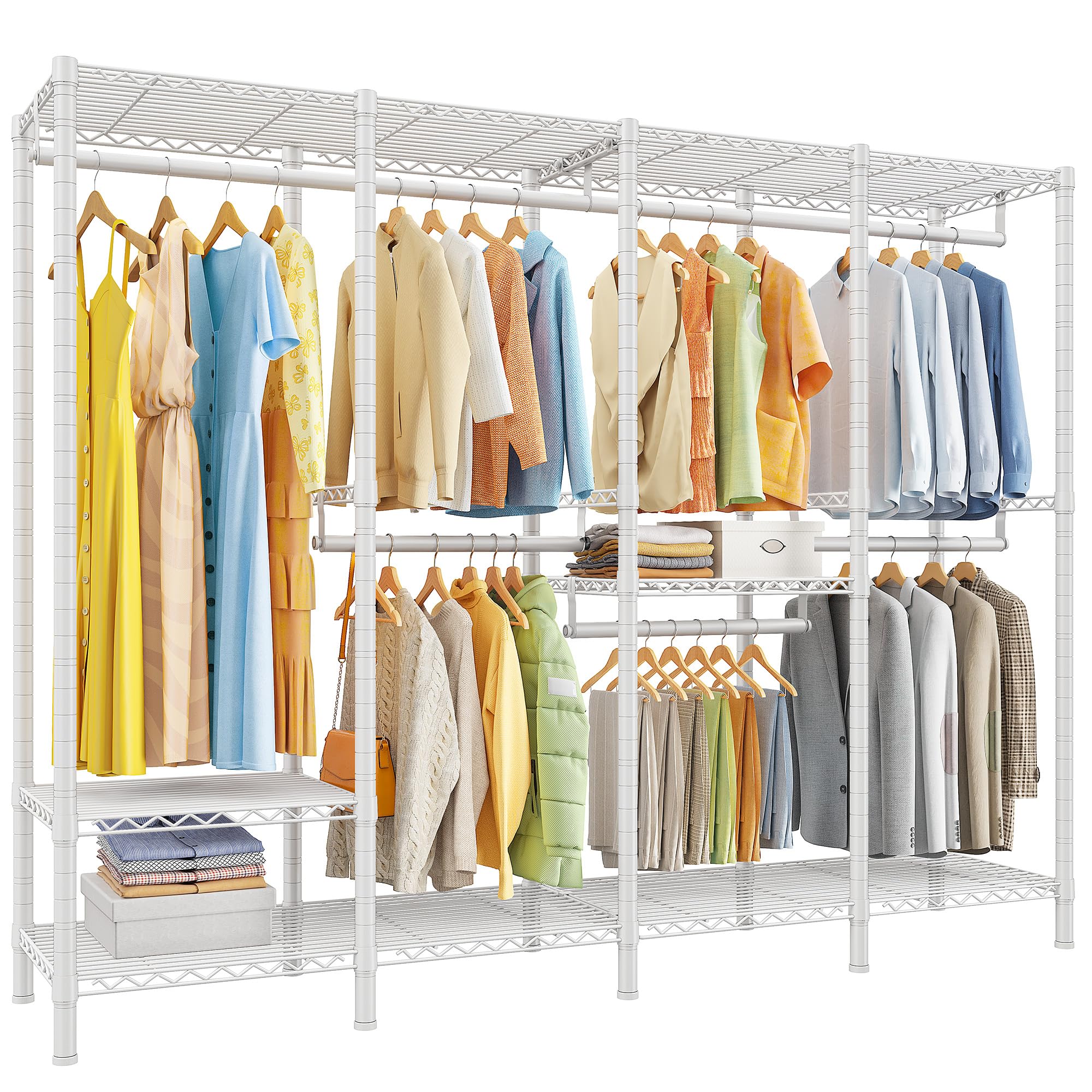 Raybee Clothes Rack, Heavy Duty Freestanding Closet Storage System 1100LBS