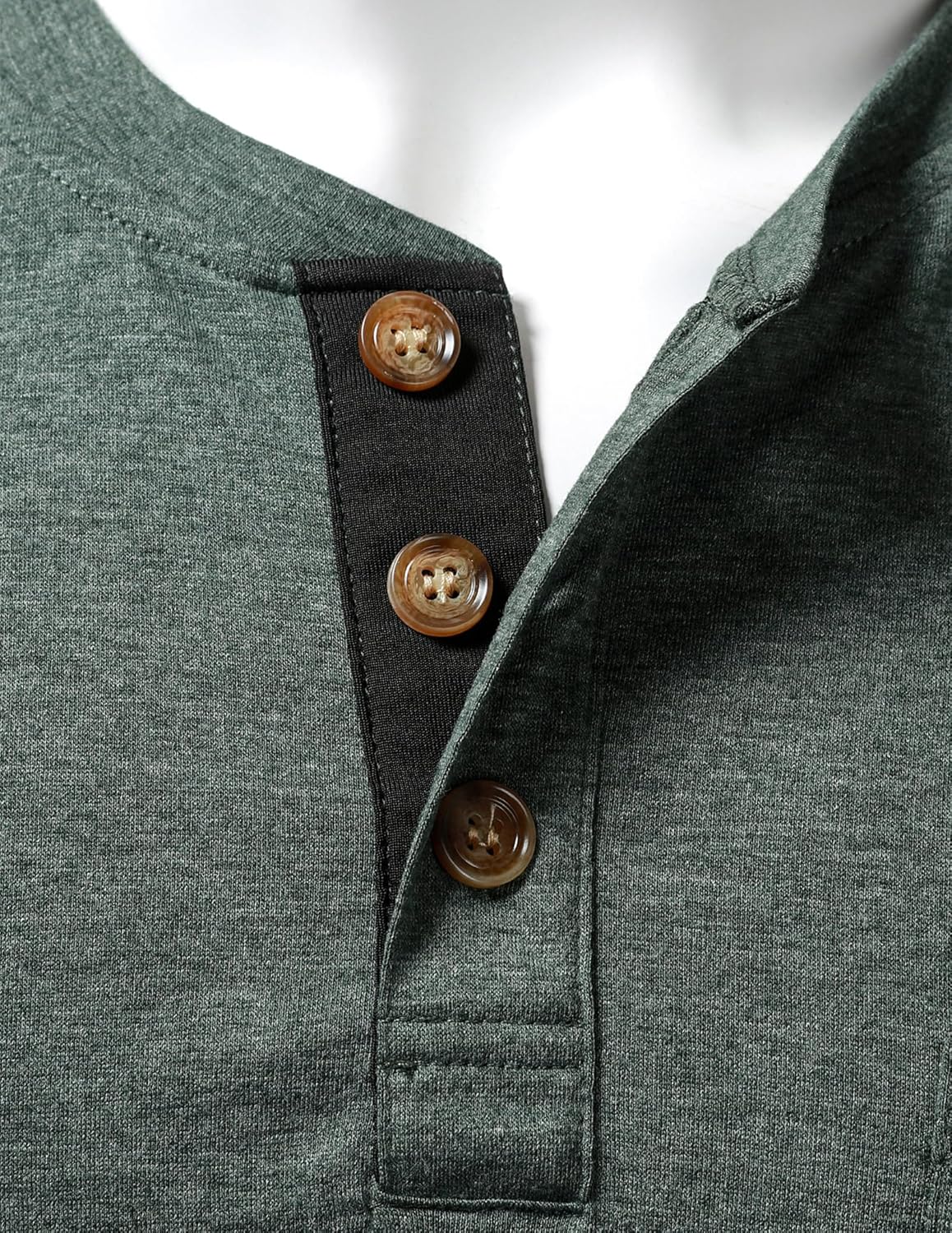 LucMatton Men's Lightweight Henley Shirt Casual Stretch Slim Fit Long Sleeve T-Shirt with Pocket - Image 4
