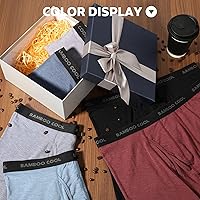 Vista 6 de BAMBOO COOL Calzoncillos tipo bóxer ultra transpirables para hombre, no se suben con cintura cómoda y flexible, paquete múltiple