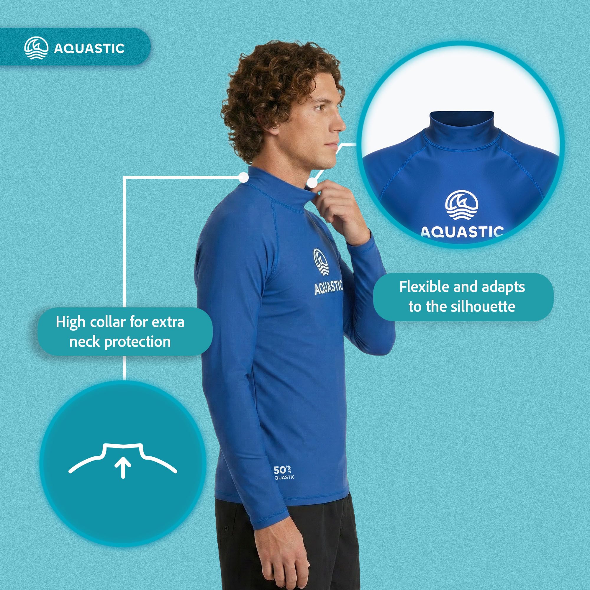 AQUASTIC Unisex UPF Rimos Ls Überwurf-Set für Schwimmbekleidung
