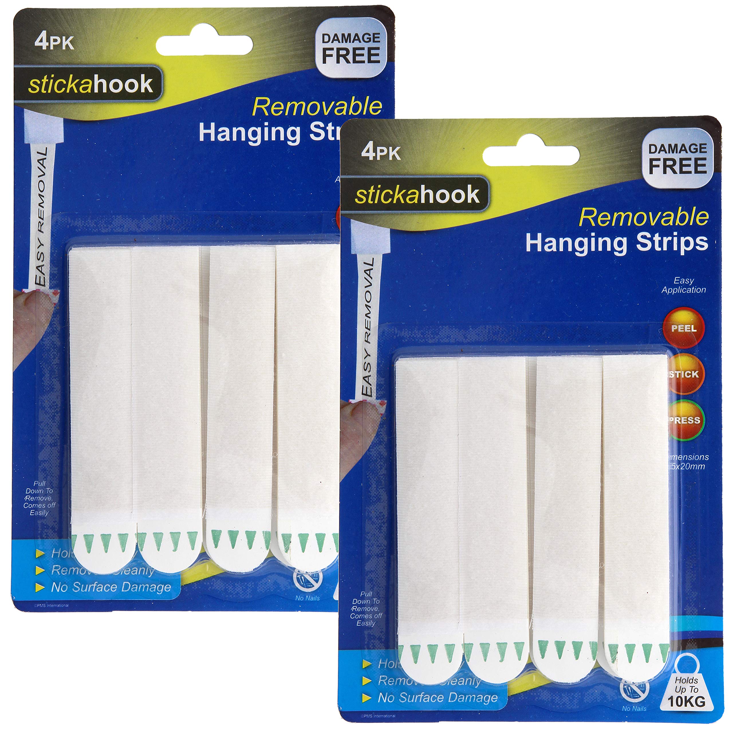 Buy 8X Hook & Loop Self Adhesive Wall Strips (Holds up to 10kg) Hang