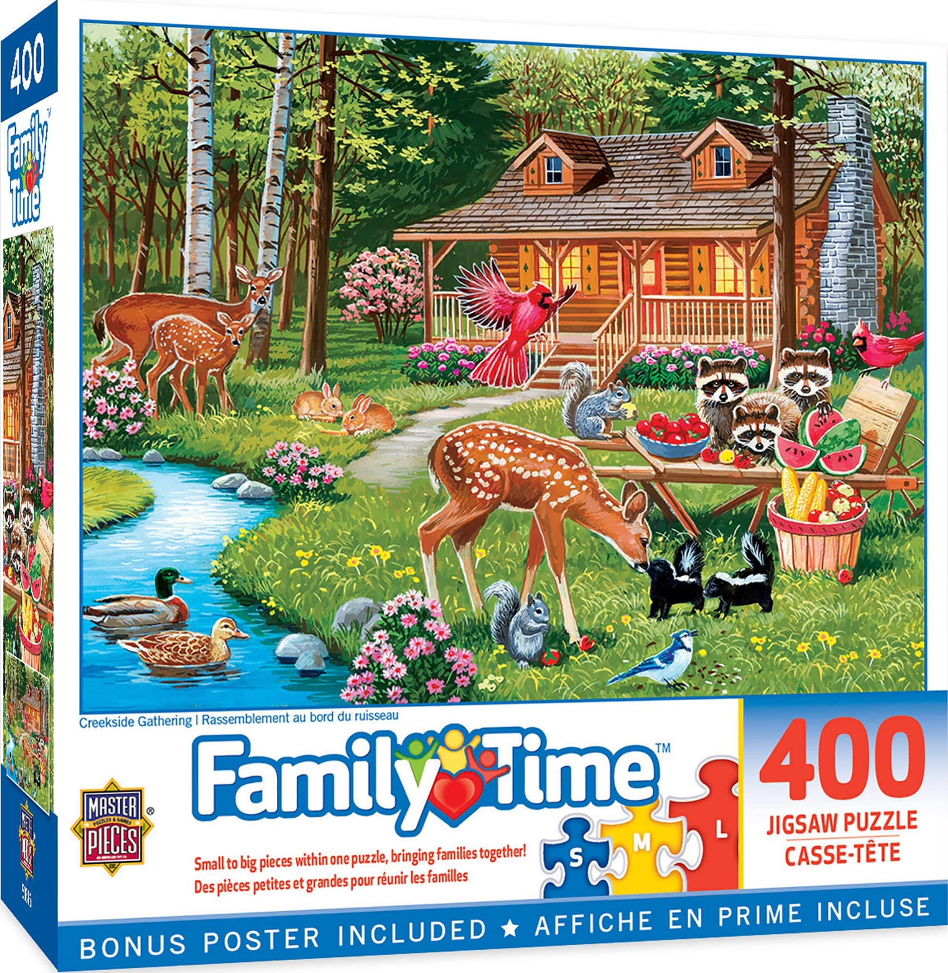 400 Piece Jigsaw Puzzle for Adult, Family, Or Kids - Creekside Gathering 18" X 24" - Family Owned American Puzzle Company
