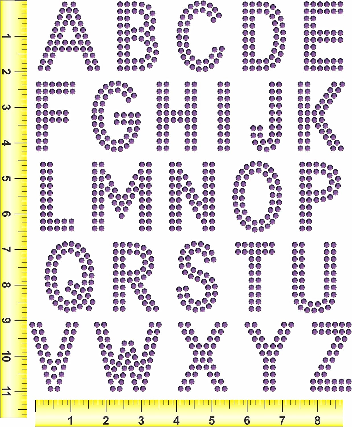 Rhinestone Genie Font-Double Down 2" Magnetic Rhinestone Template, Black, (RT1-FON301) image 3
