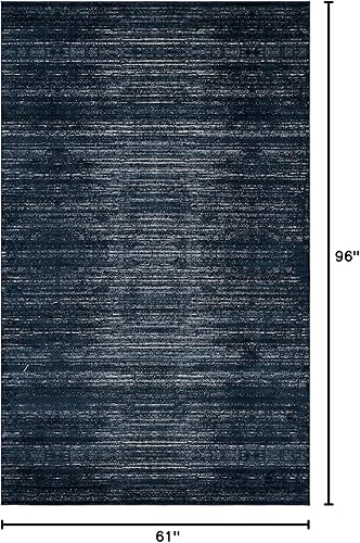 Miniatura 3 de Unique Loom Jill Zarin Uptown Collection - Alfombra Madison Avenue (5 pies 1 pies x 8 pies, rectangular, azul marinomarfil)