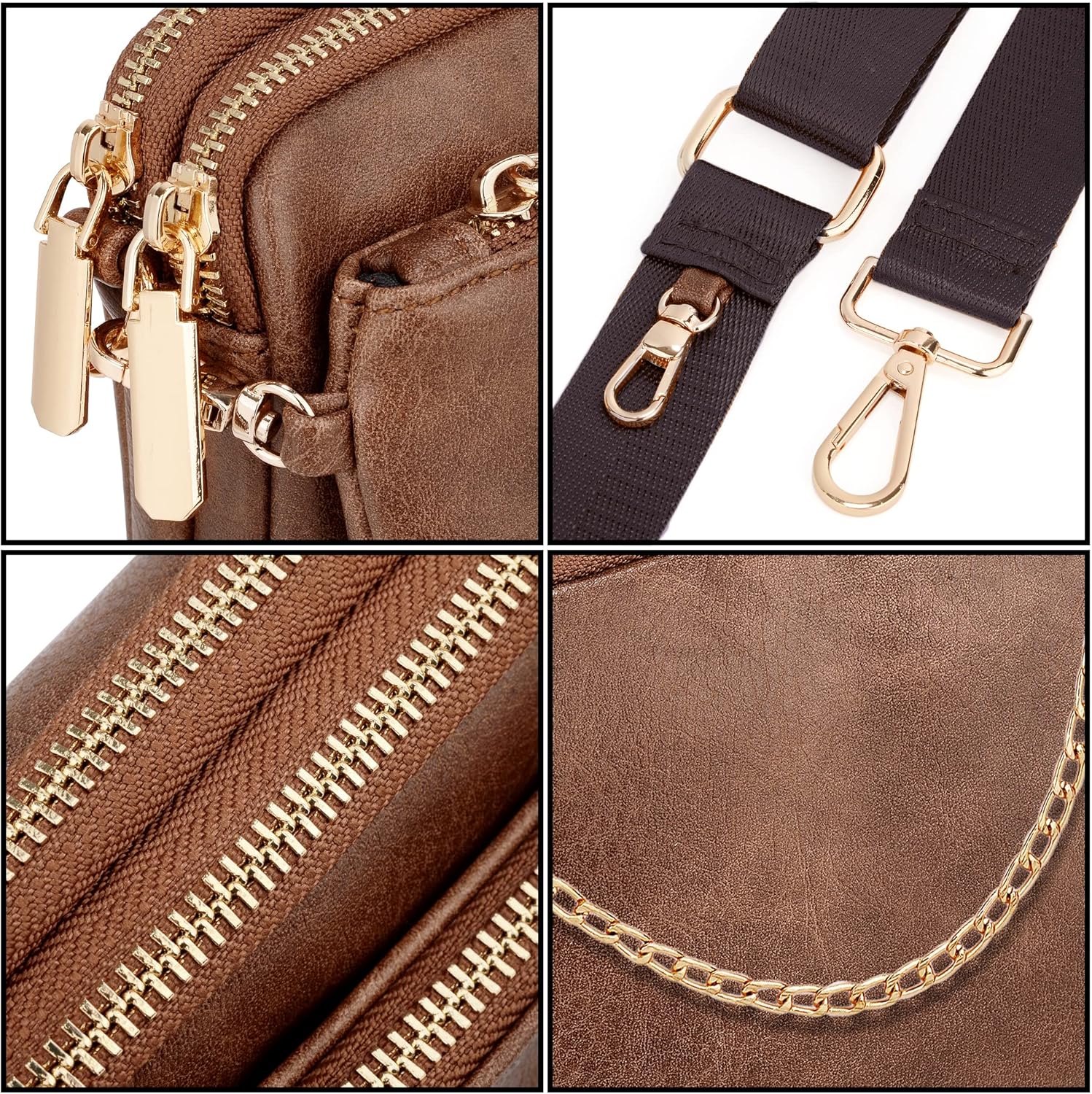 UTO Small Crossbody Bags for Women 3 in 1 Trendy Belt Purse Fashion Designer Mini Cute Sling Fanny Chest Pack - Image 3