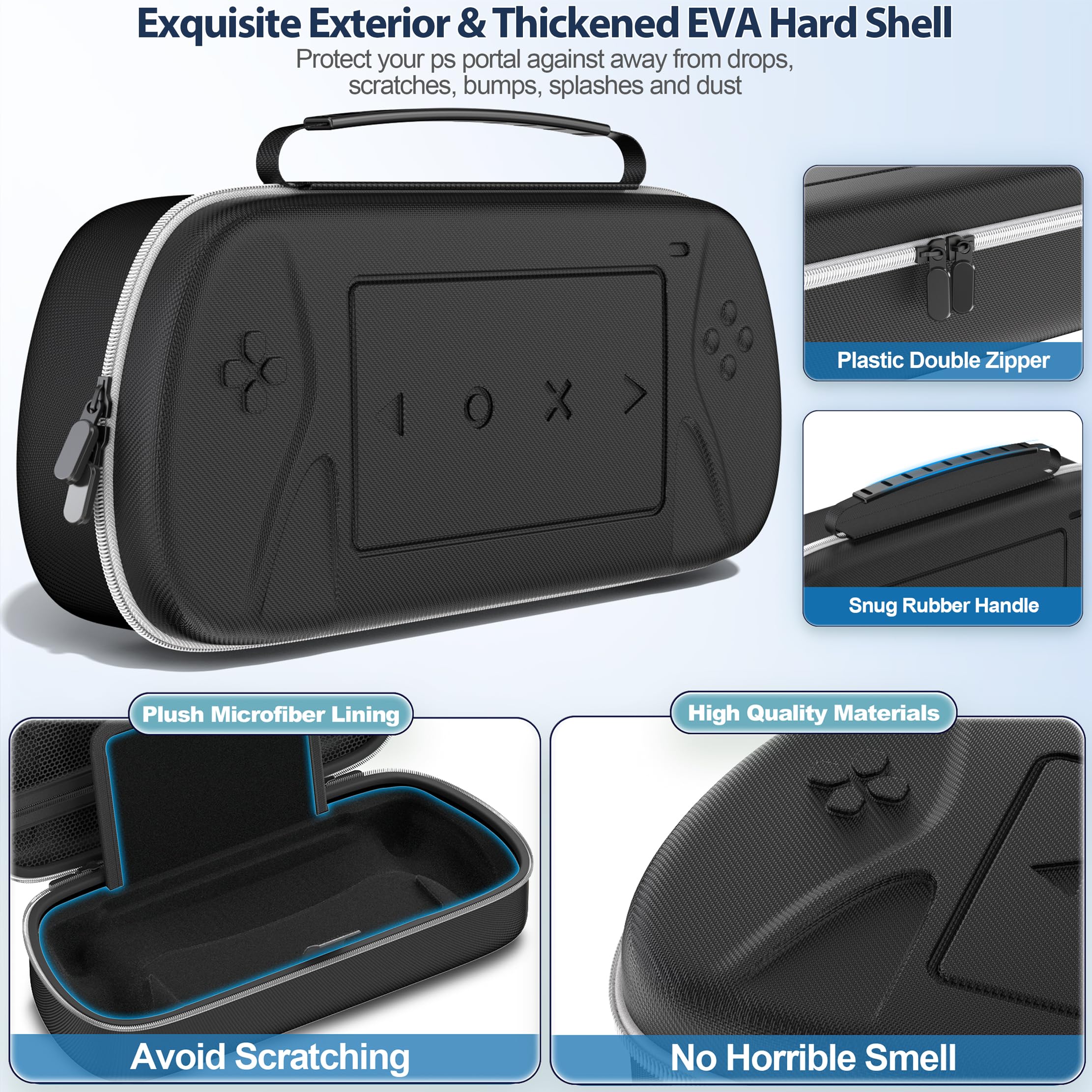 Tokluck Étui de Transport Rigide Compatible avec Play Portal Remote Player, Housse PS Portal avec Poche Zippée pour Contenir Les Accessoires PS Portal, Pochette PS Portal avec Rainure Personnalisée