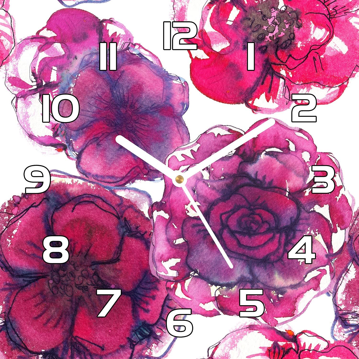 Horloge en verre de securite robuste design romantique roses