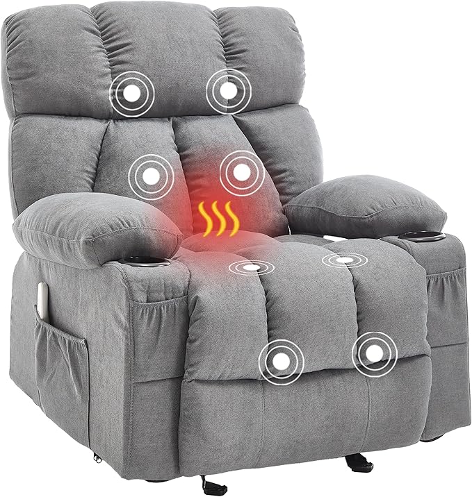 Amazon.com: Massage Rocker Recliner Chair with Heat and Vibration ...