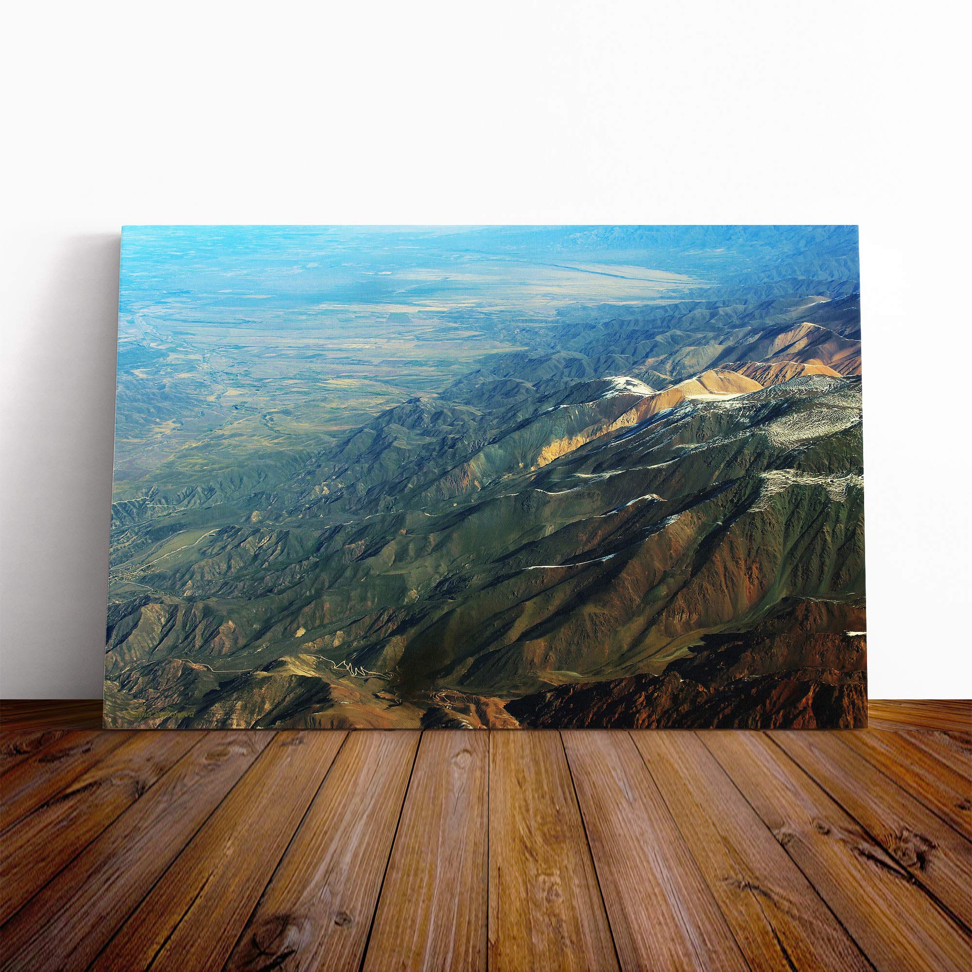 Landscape Andes Mountains Argentina Chile Canvas Print | Gallery Wrapped 30mm Frame Wall Art | 24x16 inches | Ready to Hang | Modern Landscape Picture | Living Room Bedroom Lounge Office
