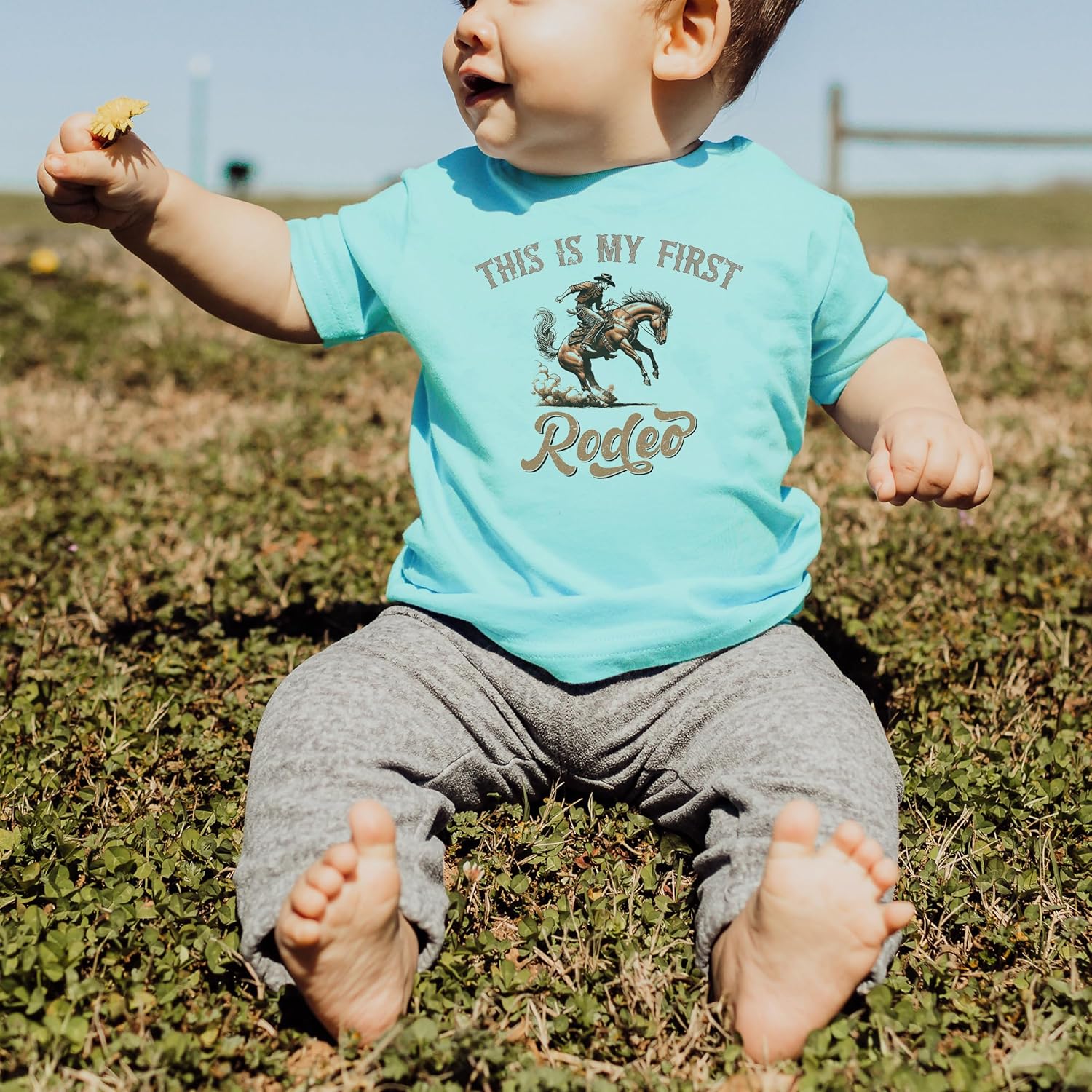 This is My First Rodeo Birthday Shirt for Baby Girls or Boys Country Western Theme 1st Bday Outfit - Image 3