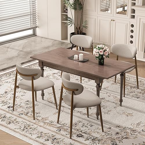 Miniatura 16 de Juego de 2 sillas de comedor, sillas de cocina con respaldo curvado con patas de metal y almohadillas antideslizantes, silla de comedor tapizada