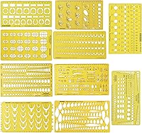 Vista 1 de Traceease Multi,Pattern Jewelry Template for Rings- Stones- Diamond Size & Weight Estimator Drafting Tools Stencils- Pack of 10 Pieces