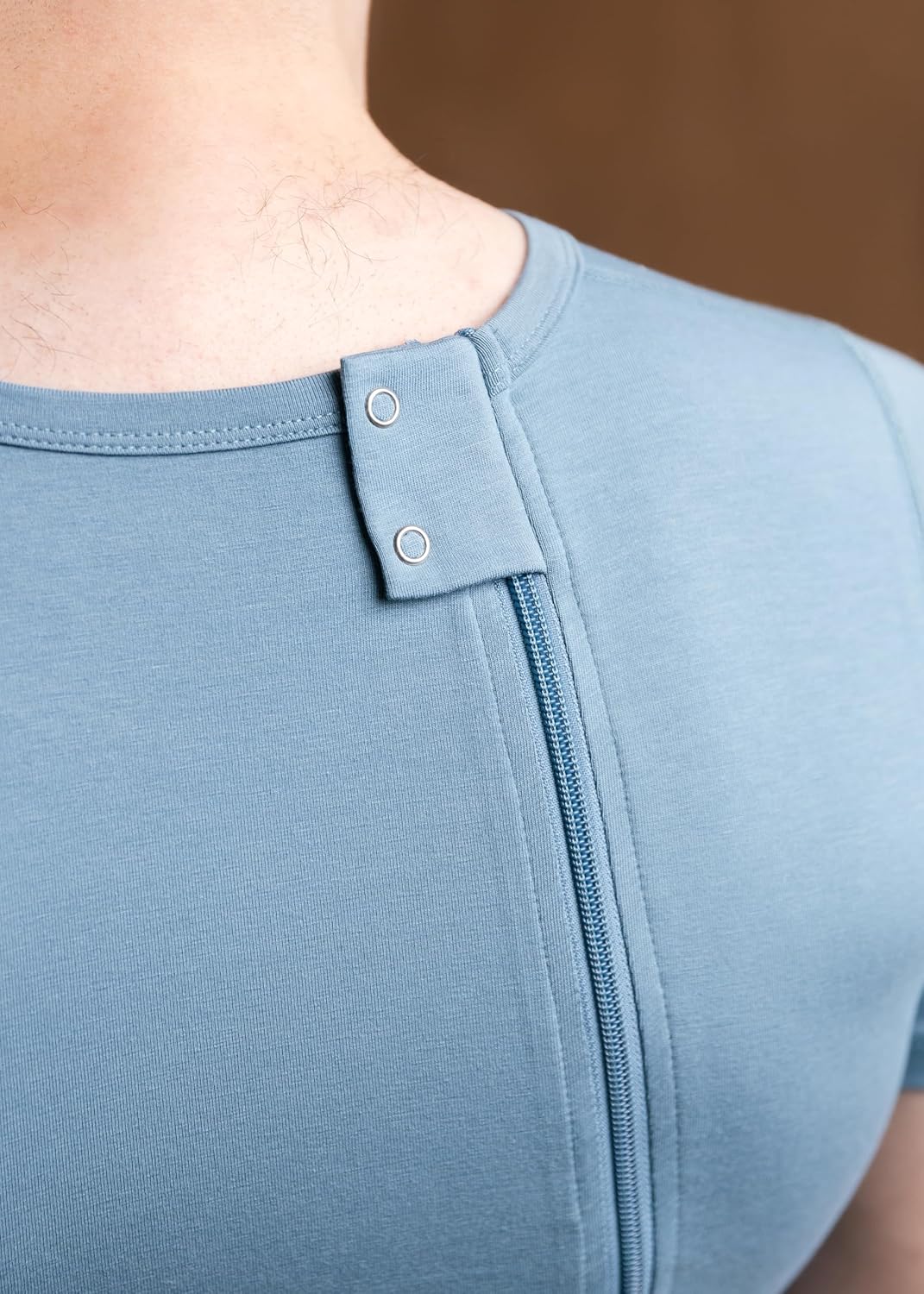 Berlin Body Zipper For Adults | Blue | Onesie Bodyshort With Zipper | Adaptive Clothing For Peope With Special Needs - Image 6