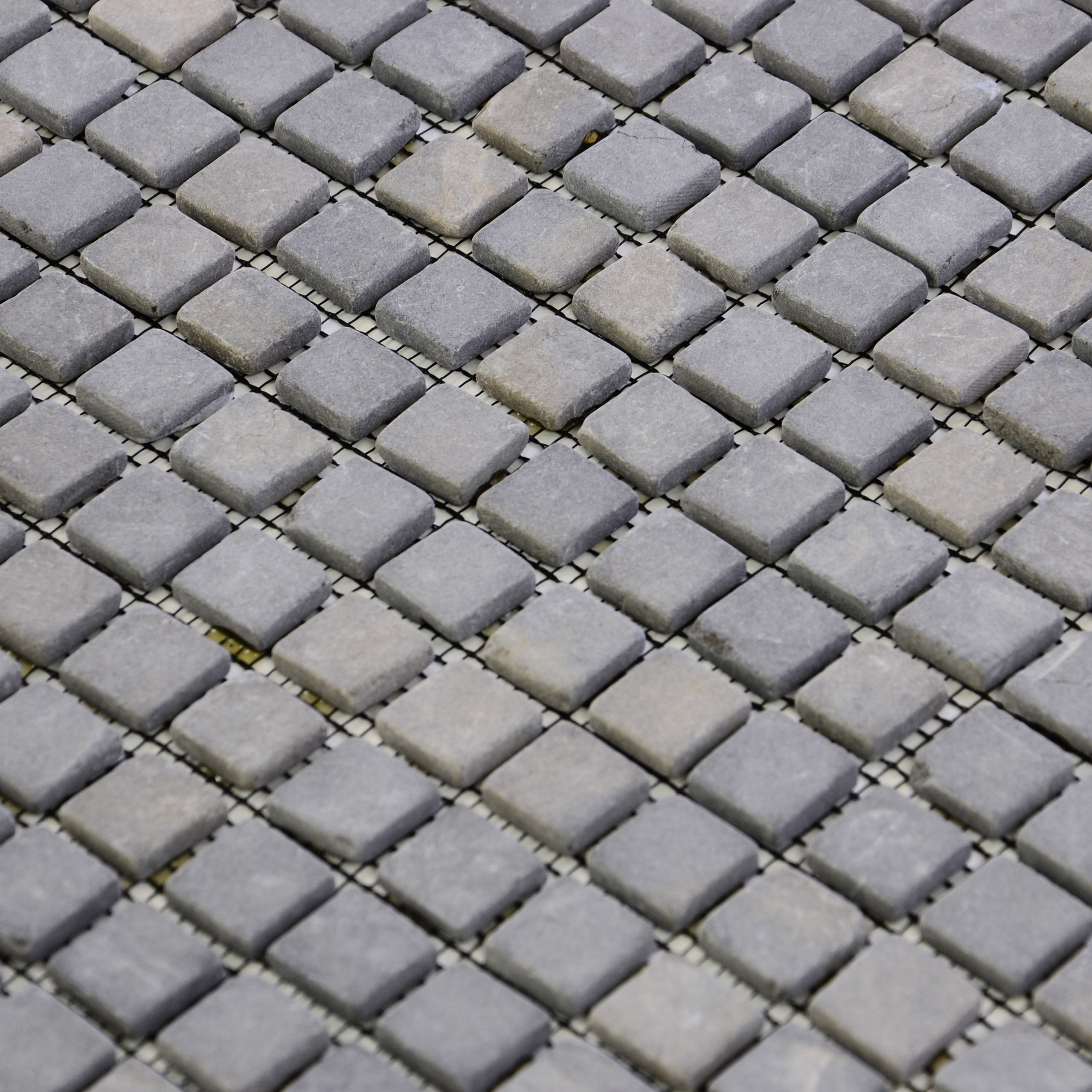 DIVERO 11 Fliesenmatten Naturstein Mosaikfliesen aus Marmor für Wand und Boden anthrazit grau á 30 x 30 cm