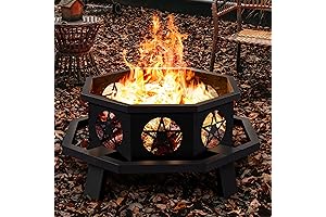 43-Inch QOMOTOP Heavy-Duty Octagonal Fire Pit