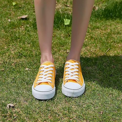 Miniatura 3 de ZGR - Zapatillas de tenis blancas para mujer, con cordones, de lona, zapatillas casuales de lona para caminar