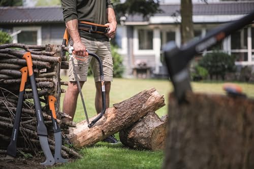 Miniatura 11 de Fiskars Sierra De Arco Para Madera Verde, Cuchilla Fija, Longitud: 70 Cm 24 , Incluye Protección De Plástico Para La Cuchilla, Acero, Negro Naranja, Sw31, 1000615