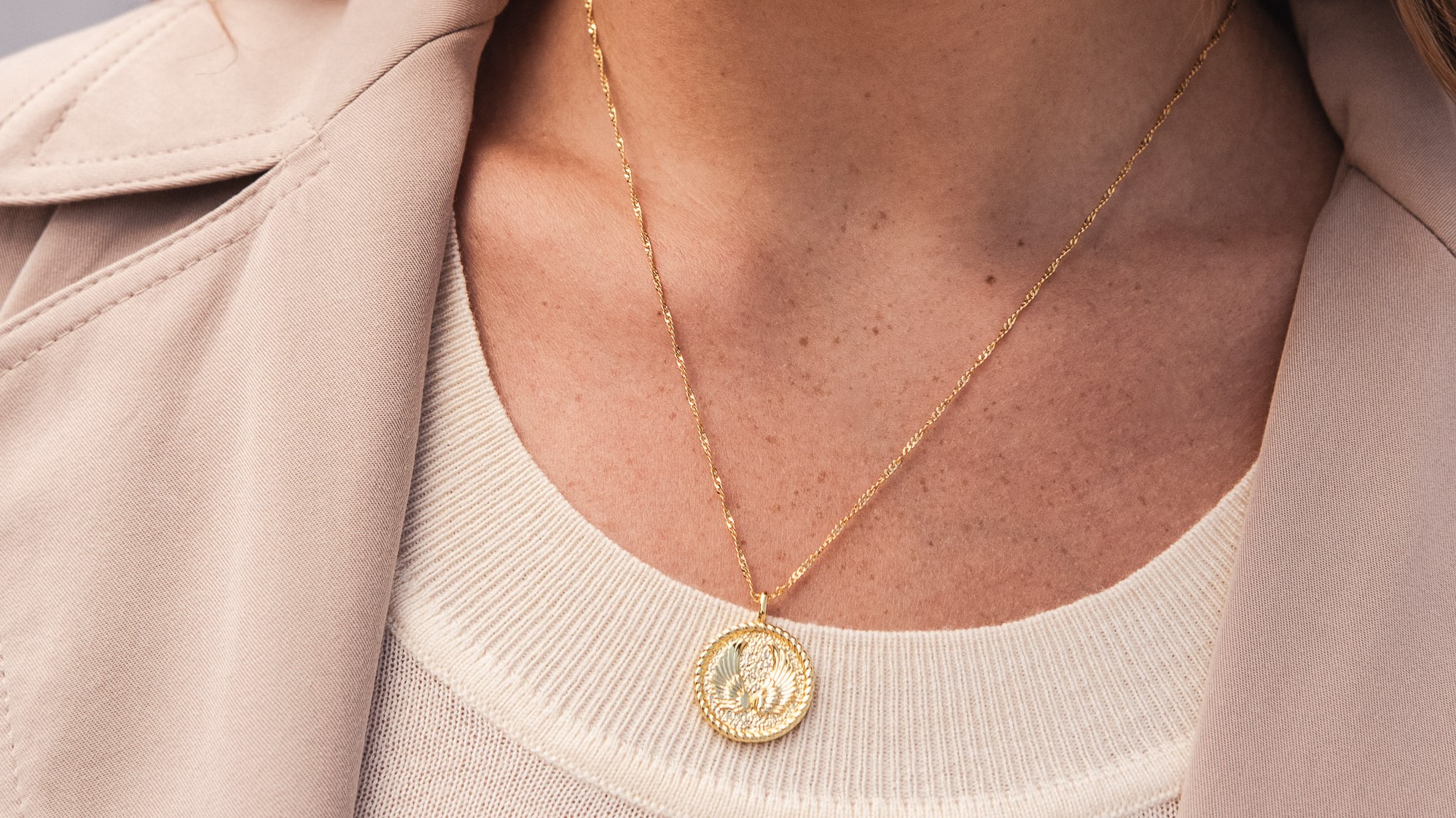 Amazon.com: Forever Fervent Angel Wing Medallion Necklace | 18k 