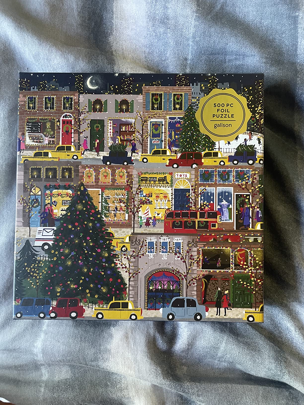 Winter Lights Foil Puzzle 500 Piece Puzzle Galison, La Forme, Joy