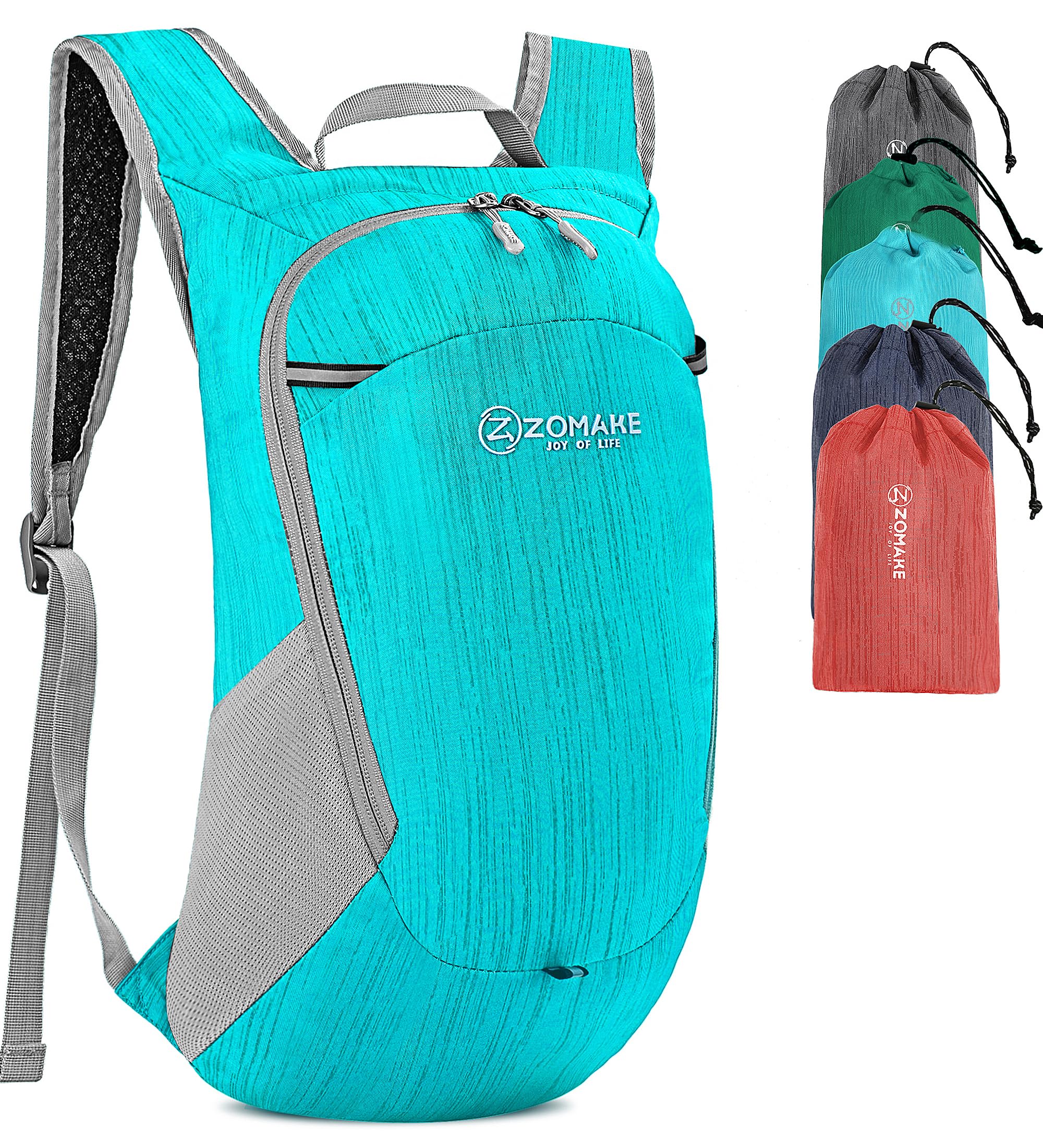 ZOMAKE Ultra Lightweight Packable Backpack 18L, Small Foldable Hiking Backpacks Water Resistant Folding Daypack for Travel(Aqua Blue)