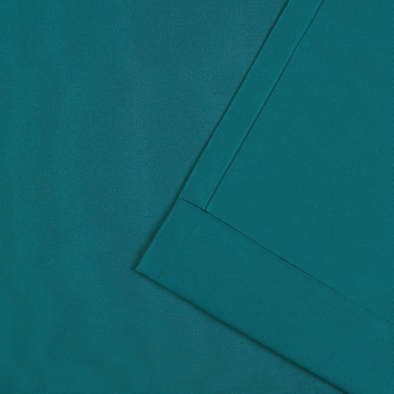 NICOLE MILLER NEW YORK Canvas Indoor/Outdoor Grommet Top Curtain Panel Pair, 54"x96", Turk Teal