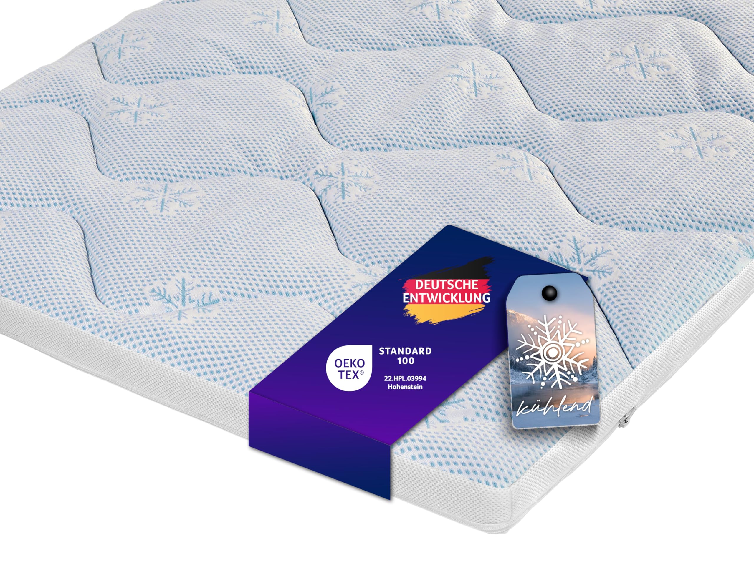 Traumnacht Cool Comfort Matratzentopper 140x200 cm | Sommer & Winter | Kühlender Doppeltuchbezug | Atmungsaktiv & komfortabel | Oeko-TEX Standard 100 Zertifiziert | Deutscher Qualitätsstandard