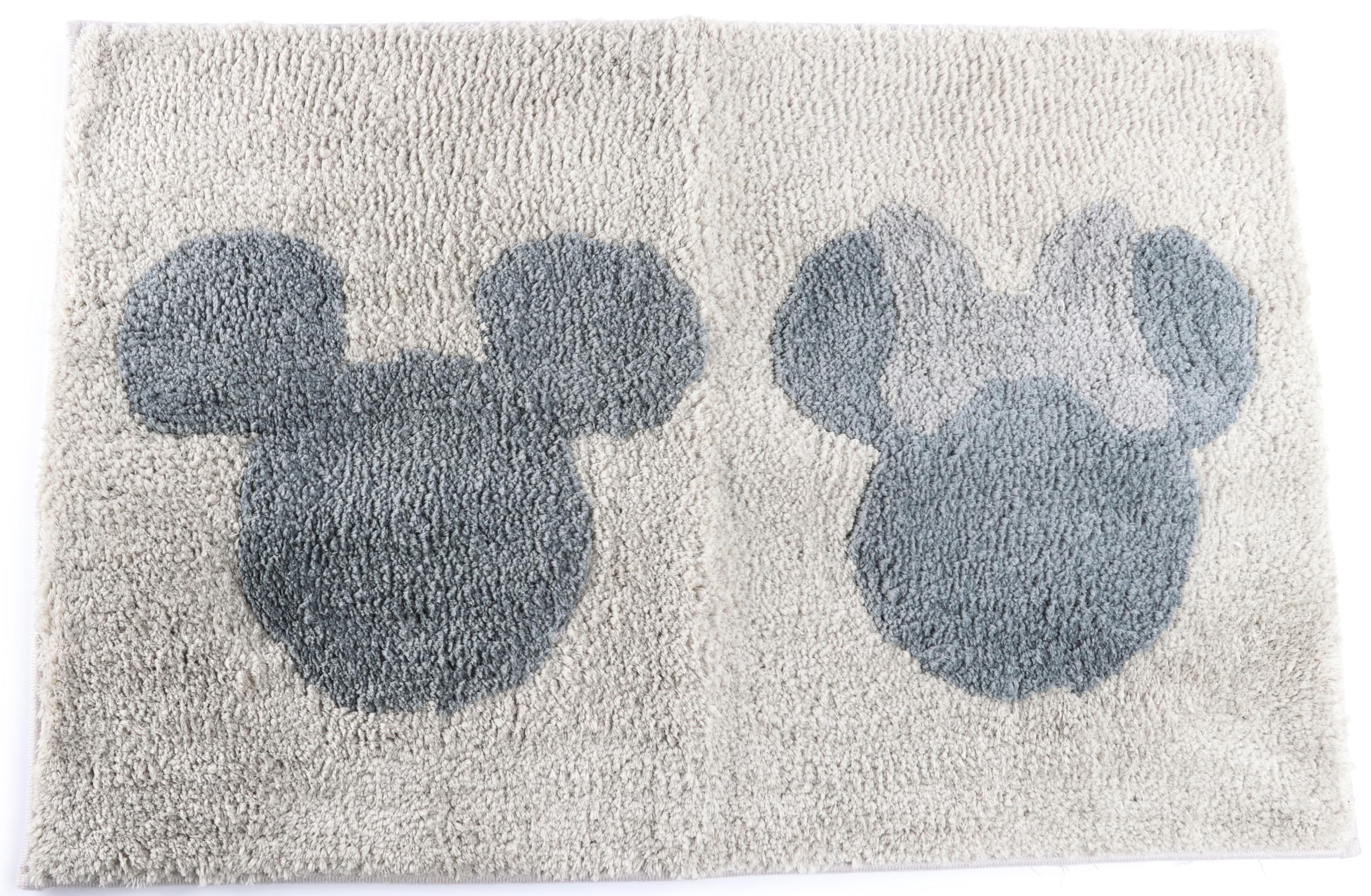 Jay Franco Disney Mickey Mouse & Minnie Mouse Bath Rug 20 x 30 Inches Soft, Non-Slip, Machine Washable Grey Bathroom Mat