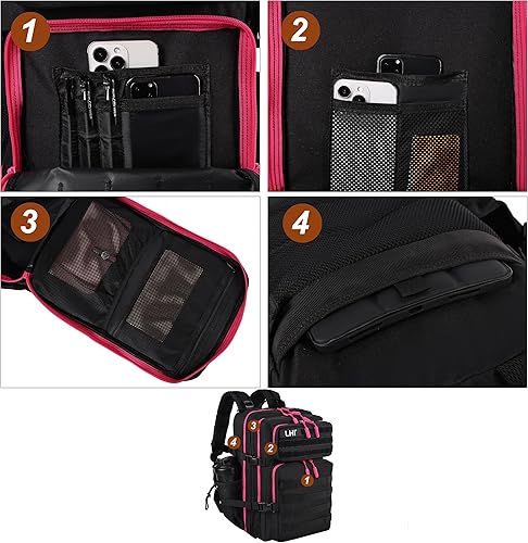 Miniatura 178 de LHI Military Tactical Backpack for Men Molle Daypack 45L Army 3 Days Assault Pack Bag Large Rucksack With Bottle Holder(12*20*12)