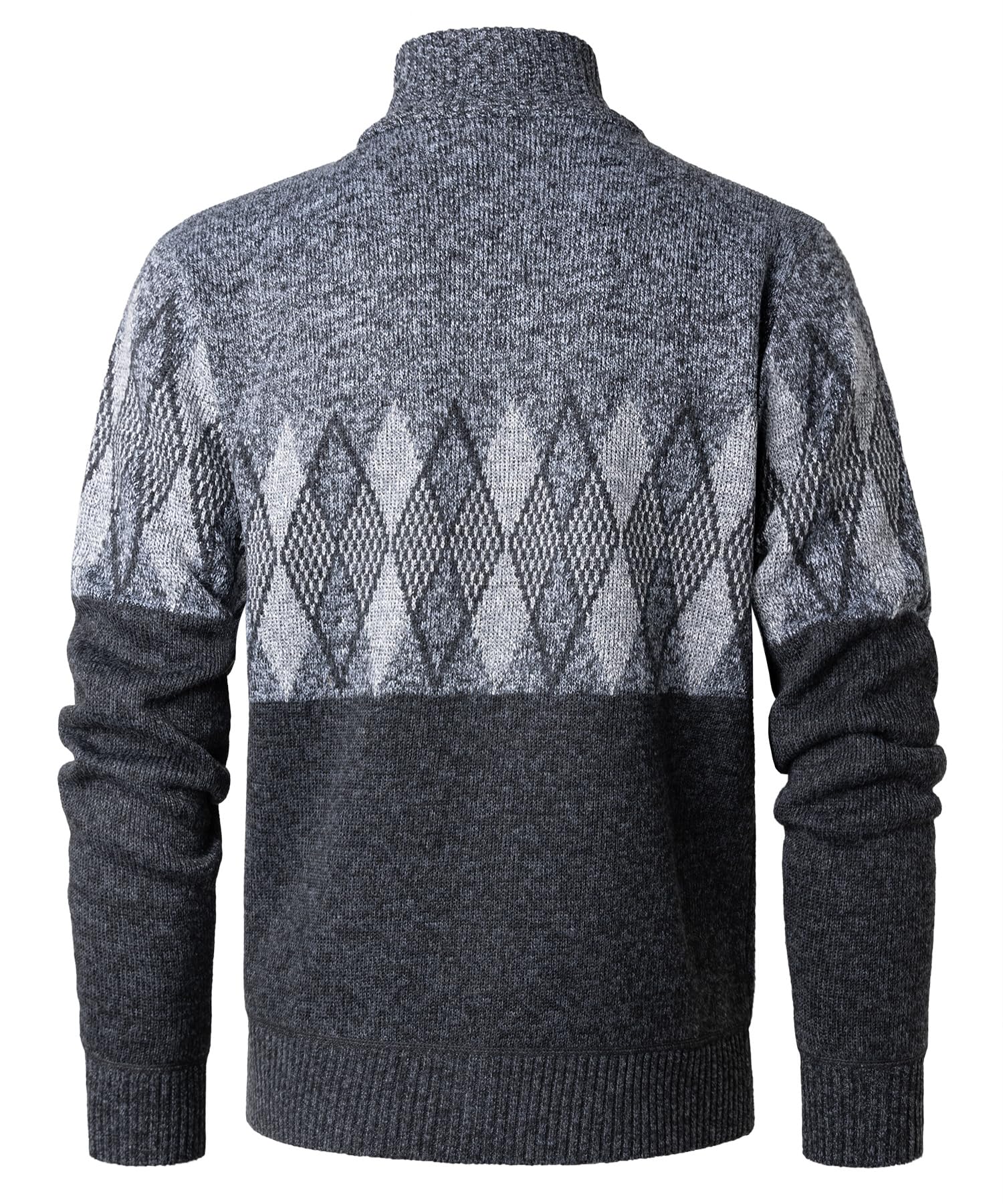 Jersey de Punto Cremallera Completa Cuello Alto Manga Larga Hombre
