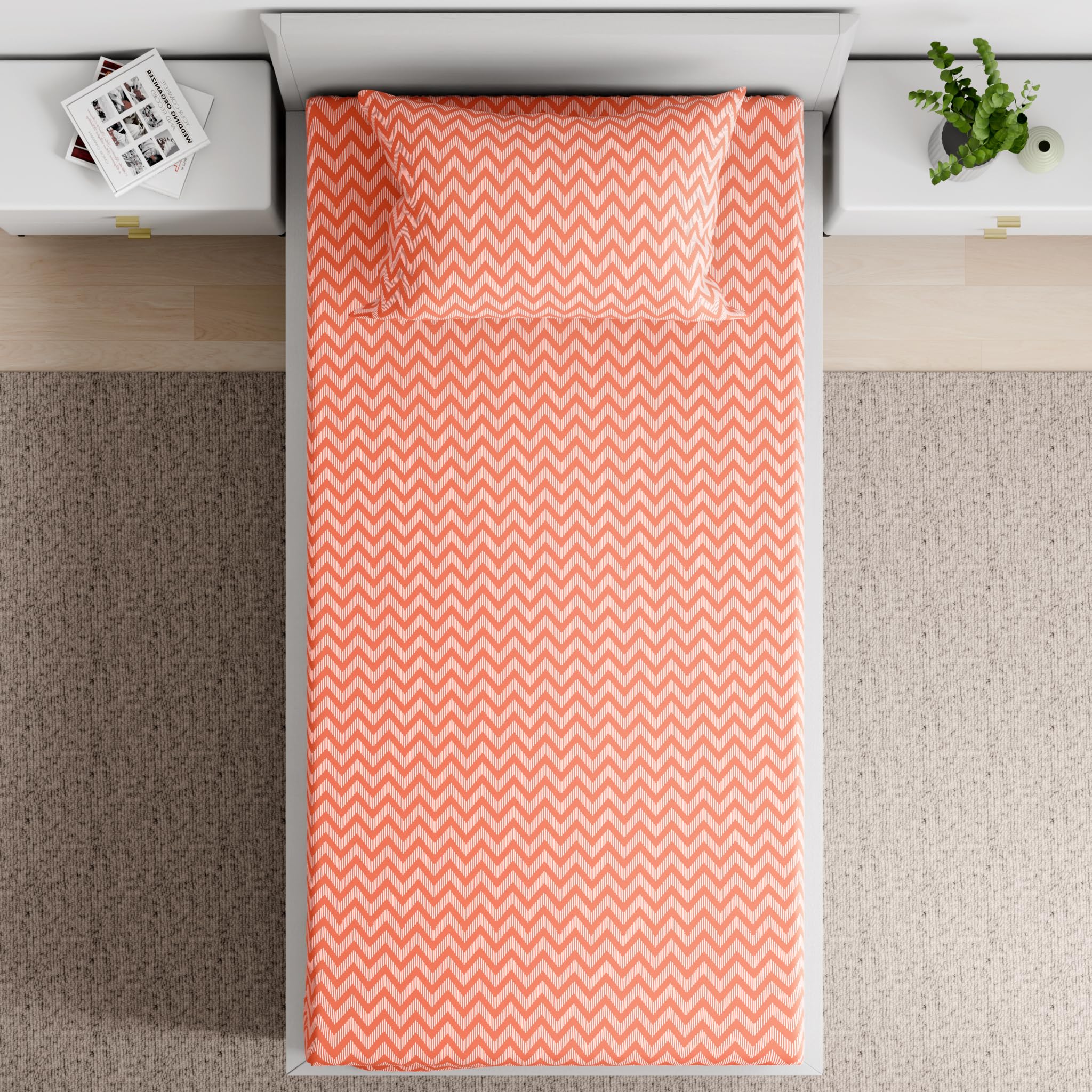 Wakefit 100% Cotton 160 TC Flat Printed Bedsheet, Makena Single Size (90x60 inches) / (2.29m*1.52m) with 1 Pillow Cover Makena, Single