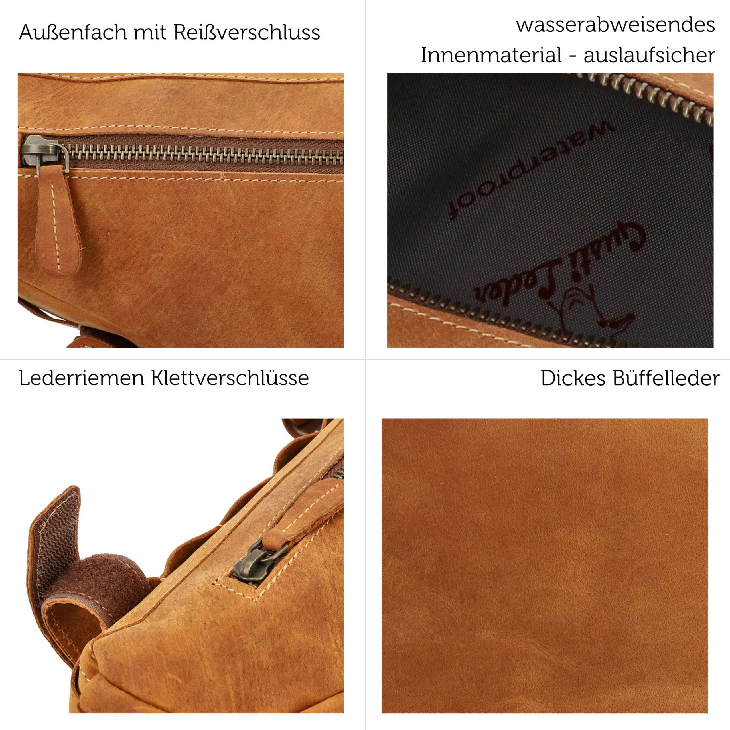 Gusti Fahrradtasche Leder - Roger V. Rahmentasche Ledertasche Vintage Look Fahrradzubehör Braun