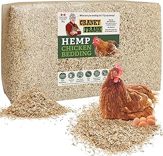 Cranky Frank Hemp Chicken Bedding 115 Usable Liters, 30 LB - All Natural, Dust-Free, Odor-Controlled Coop Bedding for Chickens and Pets - Super Absorbent, Low Waste & Eco-Friendly