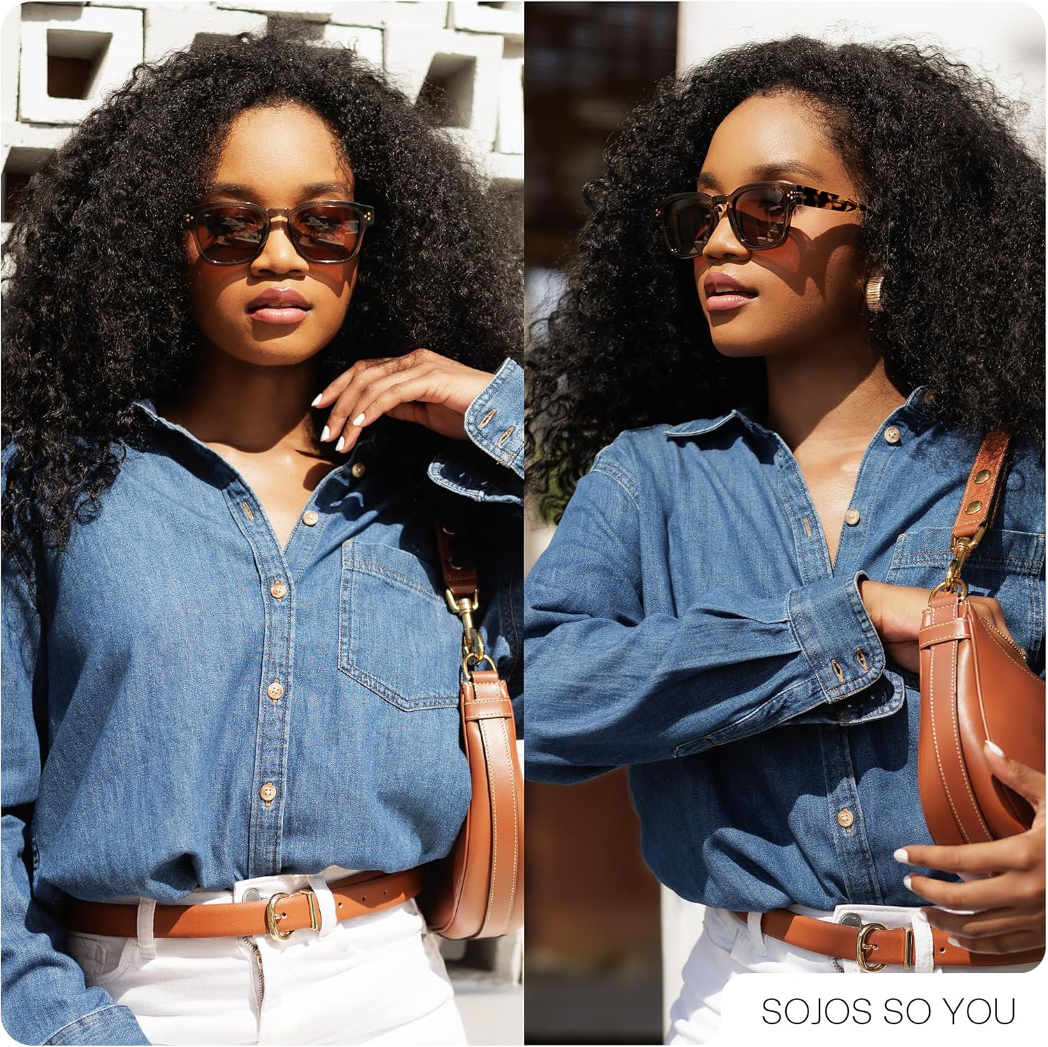 SOJOS Acetate Polarized Sunglasses for Women Classic Square Retro UV400 Sun Glasses - Image 6