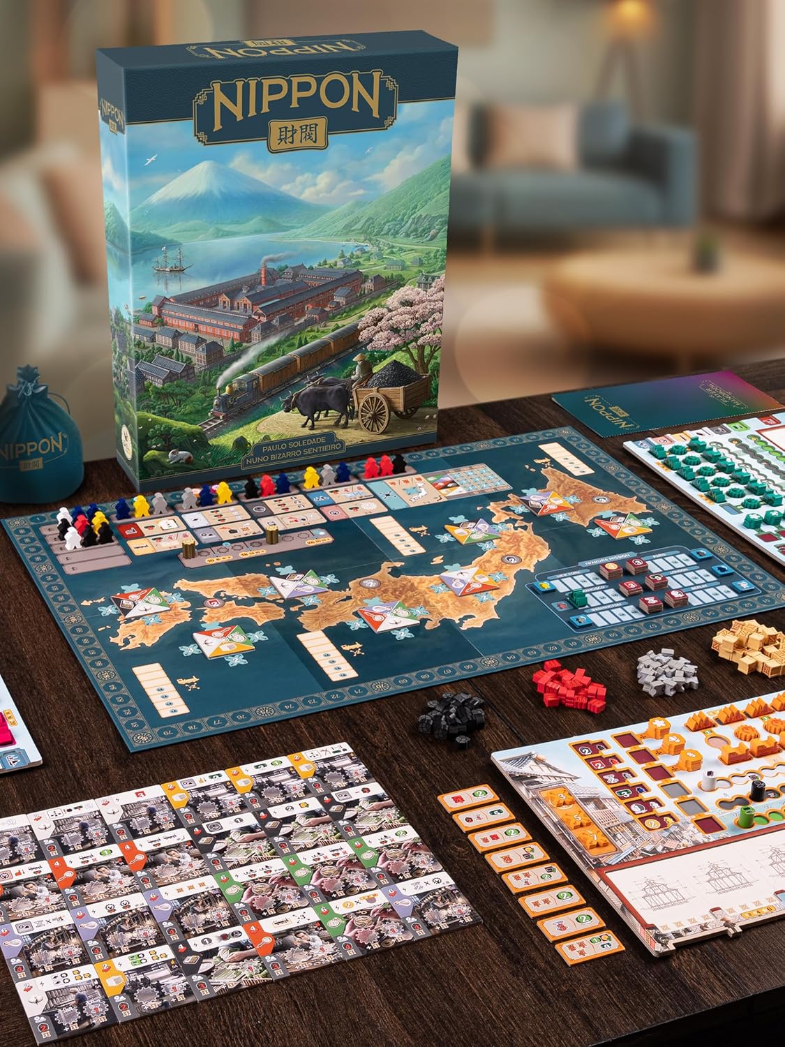 CrowD Games | Nippon: Zaibatsu Emperor's Edition | 1-4 Players | Ages 15 and up | Playtime 60-120 min | Deep Euro Game | Economic Strategy | Variable Setup | Solo Mode | Japan Meiji Era