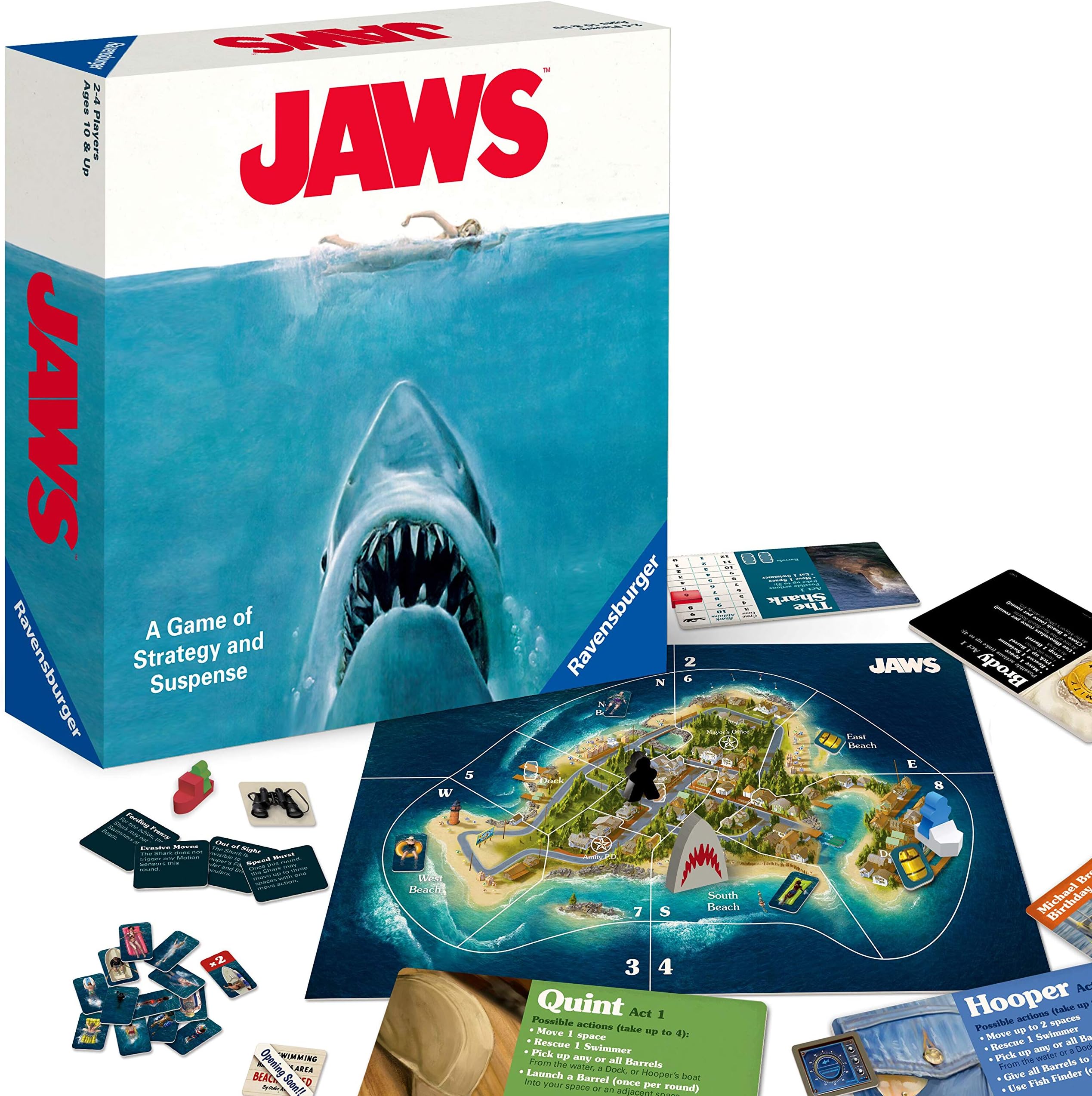 Ravensburger Jaws Board Game for Age 12 and Up - A Game of Strategy and Suspense 60001818