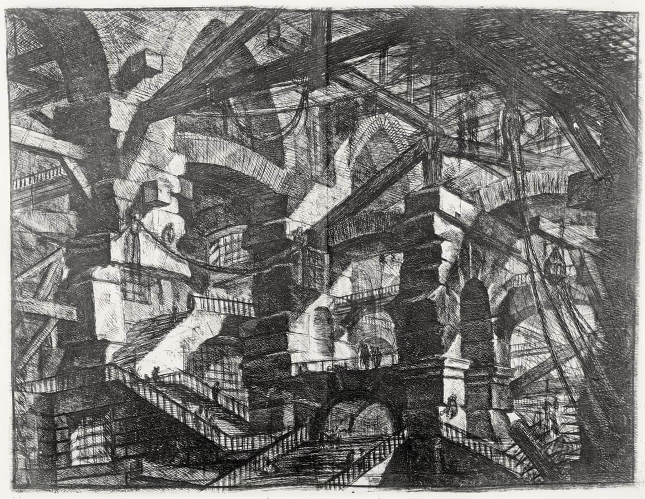 POSTERIIk Famous Modern Artwork Art Mural Plate From the 'carceri D'invenzione' Series by Battista Piranesi Oil Paintings Pictures for Home Decor 60x90cm