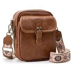 Small Messenger Bag Vegan Leather Crossbody Bag for Women Men Vintage Cross Body Shoulder Purse with Card Slots