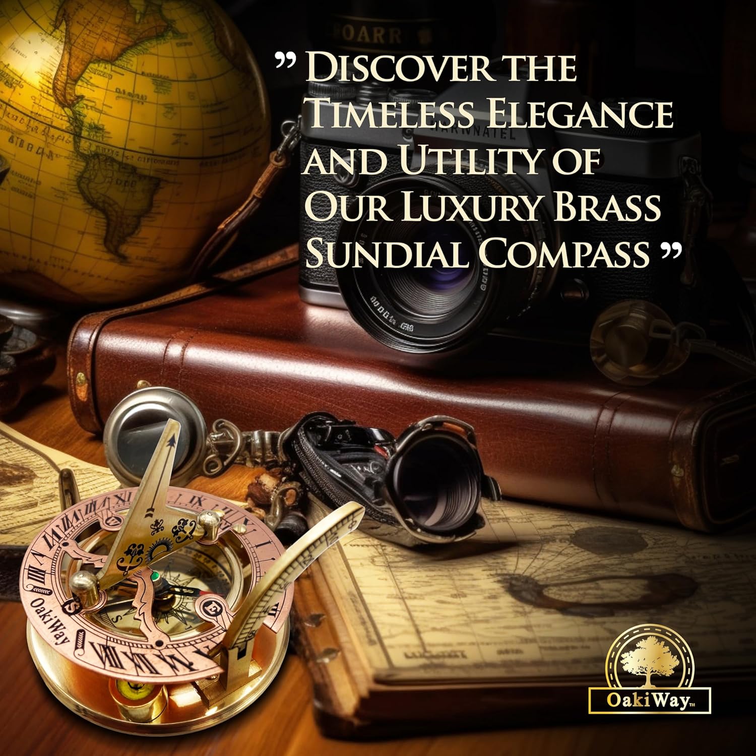 God's Path Compass & Brass Sundial Compass Bundle - Inspirational Gift Set for Men, Nautical Decor, Functional Outdoor Navigation Tools, Perfect for Graduation, Anniversary, and Religious Gifts