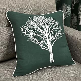 Fusion - Woodland Trees - 100% Cotton Cushion Cover - 43 x 43cm in Green