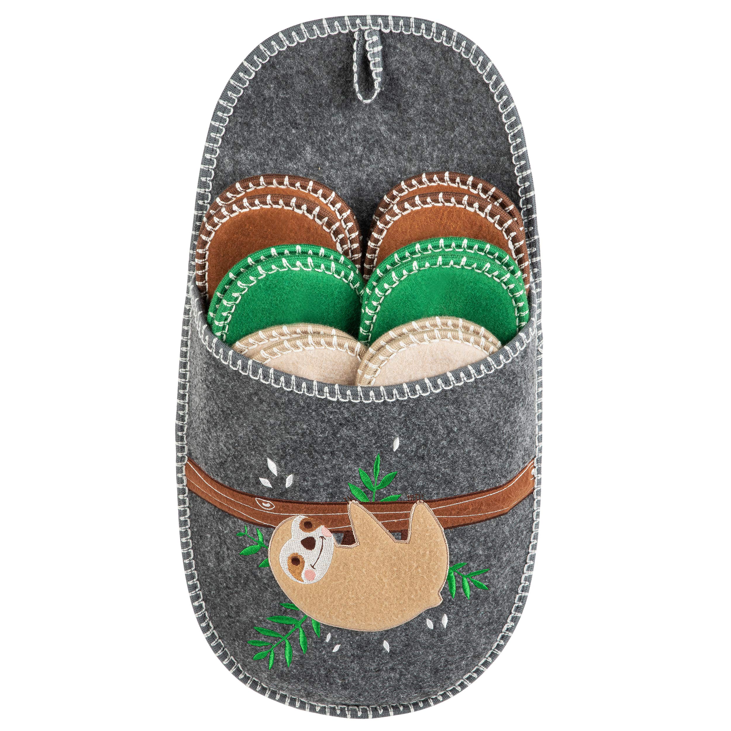 ONVAYA® Pantofole Per Bambini In Feltro A Forma Di Animali. Set Da 23 A 34 Con Suola Antiscivolo In ABS. Calde, Morbide E Traspiranti. Pantofole Ospiti A Tema Safari.